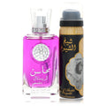 Lattafa Mahasin Crystal Violet by Lattafa Eau De Parfum Spray With 1.7 Oz Deodorant Spray (Unboxed) 3.4 oz (Women)
